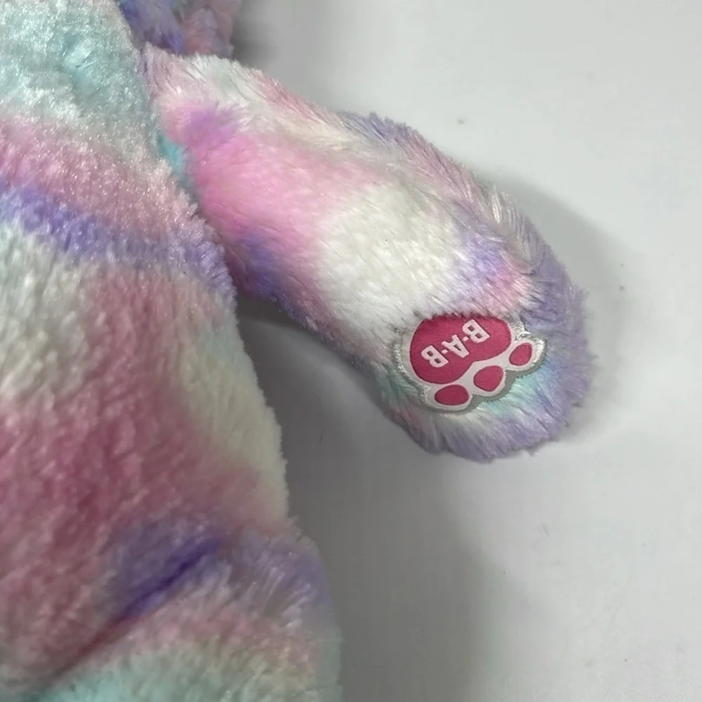 Build a Bear Rainbow Pastel Tie Dye Kitty Cat Plush ~18